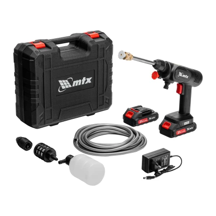 Моечная машина высокого давления аккумуляторная А-21-02, 40 бар, 4 л/мин, Li-ion 21 В, 2 акк.// MTX купить в Новом Уренгое