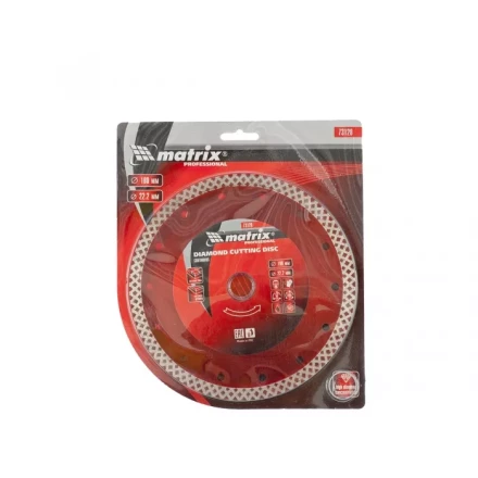 Диск алмазный отрезной сплошной 180 х 22,2 мм сухая резка MATRIX Professional 73128 купить в Новом Уренгое