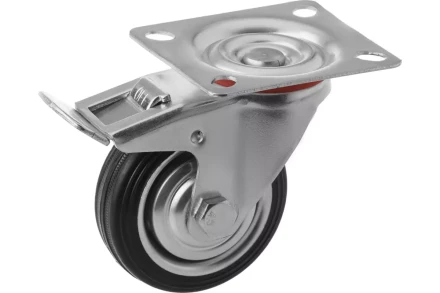 Колесо поворотное резина SCb 97 85 мм с тормозом (F) 1046153 купить в Новом Уренгое