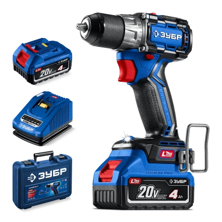 Бесщеточная дрель-шуруповерт Зубр КОМПАКТ #3, 2 АКБ LMS (4 Ач), в кейсе DB-50-42 серия «ПРОФЕССИОНАЛ» купить в Новом Уренгое
