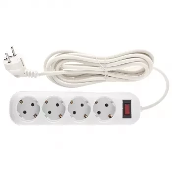 Удлинитель бытовой серия EF, с заземлением и выключателем, 4м, 4 розетки, 10A Stern 95777 купить в Новом Уренгое