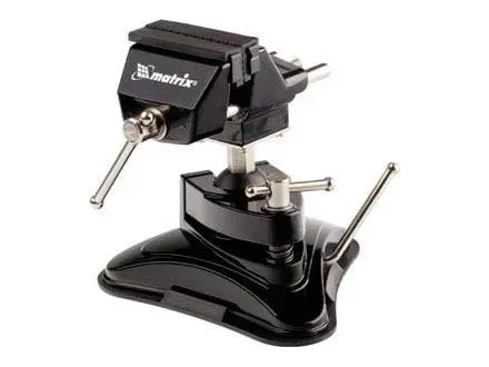 Тиски настольные,резиновая вакуумная присоска,шарнирный механизм,ширина рабочих губок 70 мм  MATRIX 18506 купить в Новом Уренгое