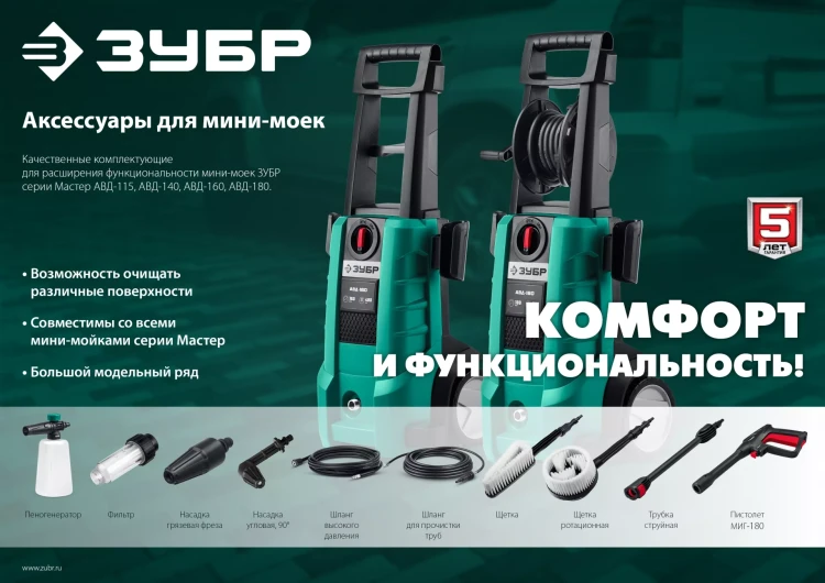 ЗУБР для пистолета МИГ-180, 15 м, шланг высокого давления (70411-180-15) купить в Новом Уренгое
