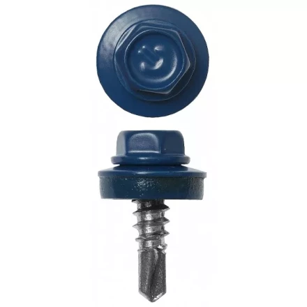 Саморезы ЗУБР &quot;ПРОФЕССИОНАЛ&quot; окраш., RAL 5005 синий насыщен., для крепл. кров. матер. к металл. констр., 5.5x25мм, 1800шт 4-300310-55-025-5005 купить в Новом Уренгое