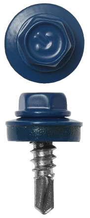 Саморезы ЗУБР &quot;ПРОФЕССИОНАЛ&quot; окраш., RAL 5005 синий насыщен., для крепл. кров. матер. к металл. констр., 5.5x25мм, 1800шт 4-300310-55-025-5005 купить в Новом Уренгое