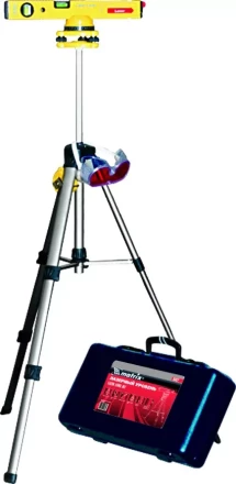 Уровень лазерный 400 мм 850 мм штатив 3 глазка (база 2 линзы очки) в пласт. боксе  MATRIX 35027 купить в Новом Уренгое