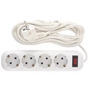 Удлинитель бытовой серия EF, с заземлением и выключателем, 5м, 4 роз., 10A Stern 95778 купить в Новом Уренгое