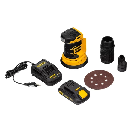 Машина шлифовальная эксцентриковая аккумуляторная Denzel 28470 COS-125, 18В Li-Ion купить в Новом Уренгое