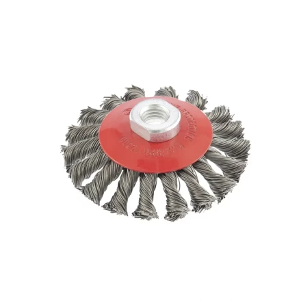 Щетка для УШМ 100 мм М14 &quot;тарелка&quot; крученая проволока 0,5 мм MATRIX 74609 купить в Новом Уренгое