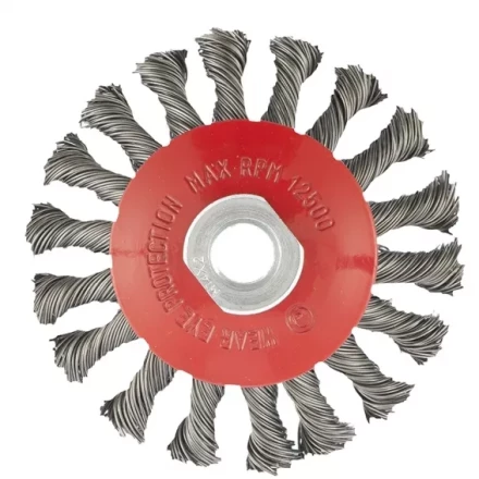 Щетка для УШМ 100 мм М14 &quot;тарелка&quot; крученая проволока 0,5 мм MATRIX 74609 купить в Новом Уренгое