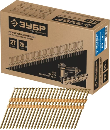 ЗУБР SN21 63 х 2.87 мм, реечные гвозди рифленые, 3000 шт (305392-63) купить в Новом Уренгое