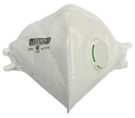 Полумаска фильтрующая STAYER &quot;PROFI&quot; плоская многослойная с клапаном, класс защиты FFP1 11113 купить в Новом Уренгое