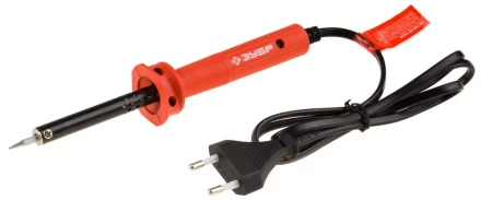 Электропаяльник ЗУБР &quot;МАСТЕР&quot; с пластиковой рукояткой и долговечным жалом, форма конус, 40Вт 55400-40_z01 купить в Новом Уренгое