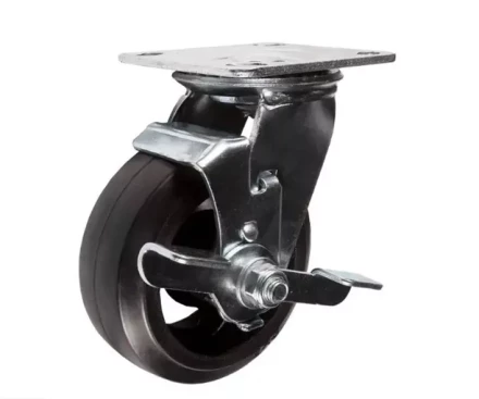 Колесо большегрузное поворотное SCdb 63 150 мм обрезиненное с тормозом РФ 1030004 купить в Новом Уренгое