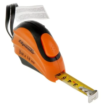 Рулетка 3 м х 16 мм SPARTA Automatic двухкомпонентный корпус автоматическая фиксация артикул 31330 купить в Новом Уренгое