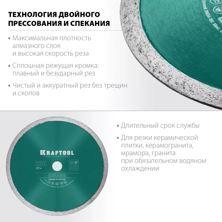 Диск алмазный отрезной для УШМ KERAMO 36684-230 купить в Новом Уренгое