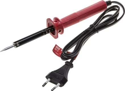 Электропаяльник ЗУБР &quot;МАСТЕР&quot; с пластмассовой рукояткой и долговечным жалом, форма конус, 25Вт 55400-25_z01 купить в Новом Уренгое