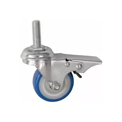 Колесо аппаратное поворотное SCtvb 92 75 мм с болтом и тормозом (синяя резина) 1027146 купить в Новом Уренгое