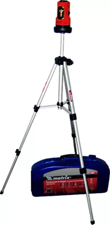 Уровень лазерный 150 мм штатив 1100 мм самовырав. набор в пласт. кейсе  MATRIX 35033 купить в Новом Уренгое