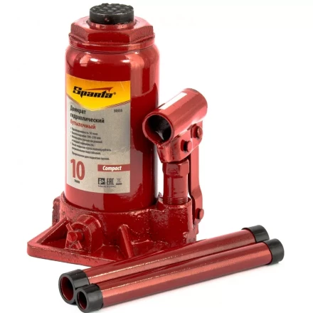 Домкрат гидравлический бутылочный 10 т, h подъема 190-370 мм Sparta Compact 50335 купить в Новом Уренгое