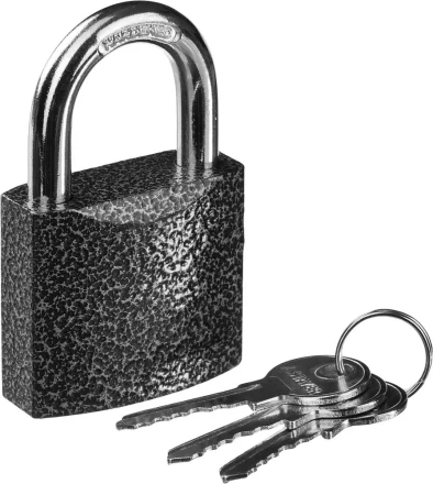 Замок STAYER &quot;STANDARD&quot; навесной, металлический корпус, закаленная дужка, 50 мм 37160-50 купить в Новом Уренгое