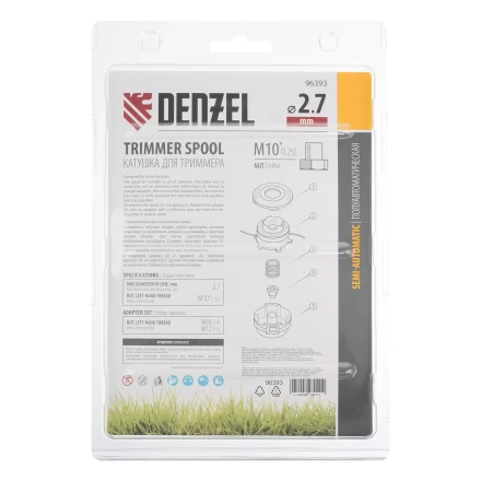 Катушка триммер. полуавтомат., гайка М10, М10, М12, лев. шаг 1,25 1,5 1,5мм Denzel 96393 купить в Новом Уренгое