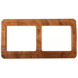 Панель СВЕТОЗАР "ГАММА" накладная, горизонтальная, цвет орех, 2 гнезда SV-54146-N