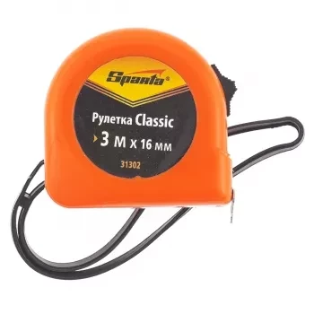Рулетка Classic, 3 м х 16 мм, пластиковый корпус  SPARTA 31302 купить в Новом Уренгое