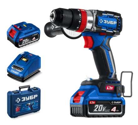 Бесщеточная ударная дрель-шуруповерт Зубр, 2 АКБ LMS (4 Ач), в кейсе DBS-70-42 серия «ПРОФЕССИОНАЛ» купить в Новом Уренгое