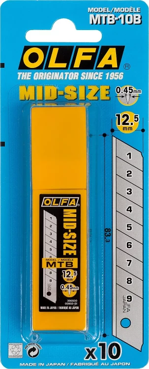 Лезвия OLFA сегментированные для OL-MT-1, 9 сегментов, 12,5мм OL-MTB-10B купить в Новом Уренгое