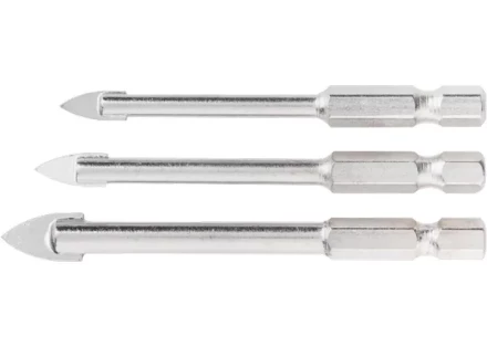 Набор сверл по керамической плитке 5 - 6 - 8мм шестигранный хвостовик MATRIX 72825 купить в Новом Уренгое