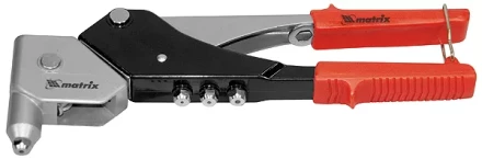 Заклепочник, 263 мм, поворотный 0-360 градусов, заклепки 2,4-3,2-4,0-4,8 мм MATRIX 40533 купить в Новом Уренгое