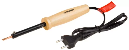 Электропаяльник ЗУБР &quot;МАСТЕР&quot; с деревянной рукояткой и долговечным жалом, форма клин, 40Вт 55405-40_z01 купить в Новом Уренгое