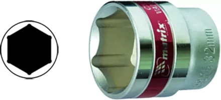 Головка торцевая 24 мм 6-гранная CrV под квадрат 1/2&quot; хромированная  MATRIX MASTER 13124 купить в Новом Уренгое