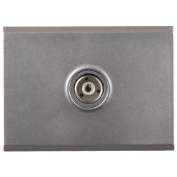 Розетка СВЕТОЗАР "ЭФФЕКТ" телевизионная, без вставки и рамки, цвет светло-серый металлик SV-54415-SM