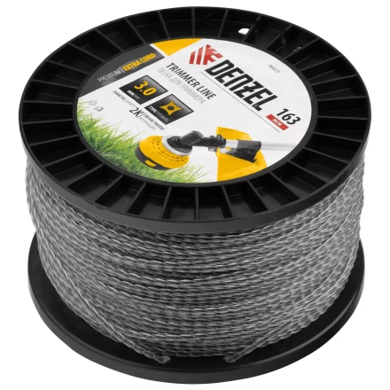 Леска для триммера двухкомпонентная витой квадрат Denzel, 3,0мм х 163м, на DIN катушке EXTRA CORD 96825 купить в Новом Уренгое