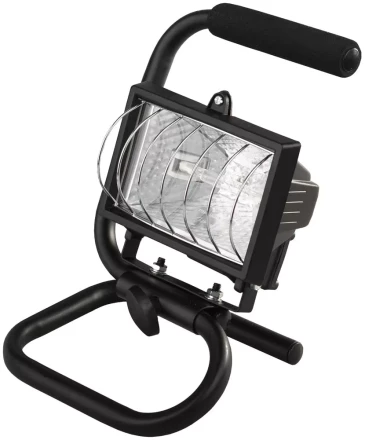 Прожектор галогеновый СВЕТОЗАР переносной с подставкой, цвет черный, 150Вт SV-57121-B купить в Новом Уренгое