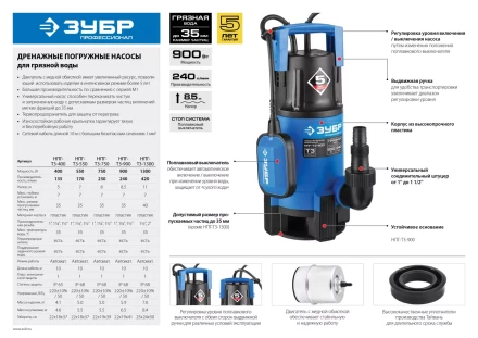 Насос дренажный НПГ-Т3-550 серия ПРОФЕССИОНАЛ купить в Новом Уренгое