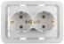 Розетка СВЕТОЗАР &quot;ГАММА&quot; двойная, с заземлением, цвет белый, 16А/~250В SV-54107-W купить в Новом Уренгое