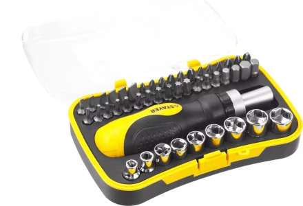 Набор STAYER &quot;MASTER&quot; &quot;HERCULES&quot;: Отвертки, реверс отвертка, биты 35шт, адаптер для торц голов, торц голов 9шт, 46 предм 25084-H46 купить в Новом Уренгое