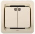 Выключатель СВЕТОЗАР &quot;ГАММА&quot; двухклавишный, с подсветкой, цвет бежевый, 10А/~250В SV-54135-B купить в Новом Уренгое