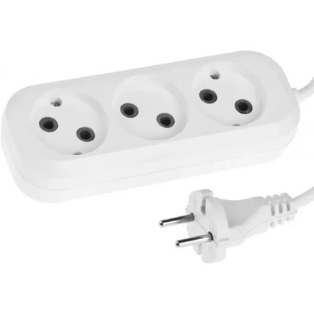 Удлинитель СИБИН электрический, ПВС сечение 0,75кв мм, 3 гнезда, макс мощн 1300Вт, 3м 55031-3 купить в Новом Уренгое