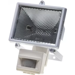 Прожектор галогеновый СВЕТОЗАР с датчиком движения, с дугой крепления под установку, цвет белый, 500Вт SV-57113-W