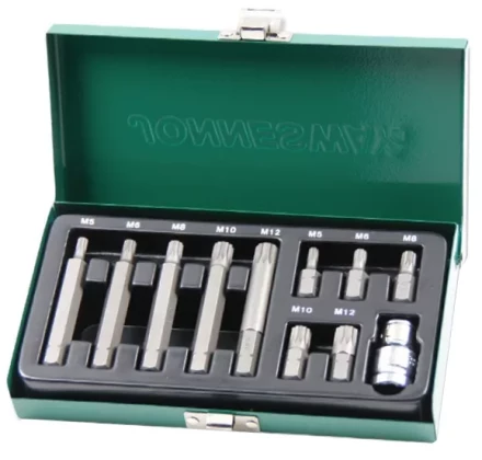 Набор вставок-бит SPLINE М-профиль 30-75мм М5-М12 11предметов Jonnesway S29H4111S 47395 купить в Новом Уренгое