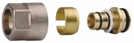 Соединитель GENERAL FITTINGS для металлопластиковых труб, евроконус, никелированная латунь, 1/2&quot; / 16 мм x 2,0 мм 51047-1/2-16 купить в Новом Уренгое