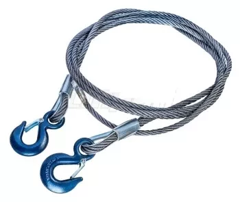 Буксировочный трос стальной крюк-крюк диаметр каната 27 мм. 12 м.  опресовка купить в Новом Уренгое