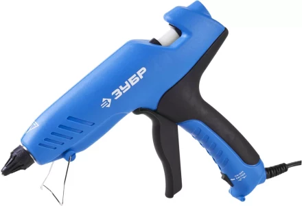 Пистолет ЗУБР клеевой (термоклеящий), эл, эргоном рукоятка, выключатель на рукоятке, рабоч темп 193град, d=12мм, 100Вт 06851-80-12_z02 купить в Новом Уренгое