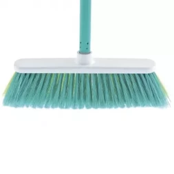 Щетка пластмасовая  для  пола 270 мм &quot;CLASSIC&quot; бирюз. щетина c черенком 120 см D22мм ELFE 93544