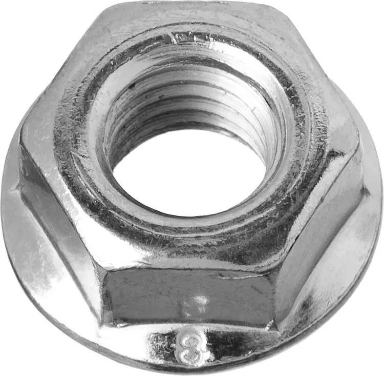 Гайка DIN 6923 с фланцем, M10, 4 шт, кл. пр. 8, оцинкованная, ЗУБР 303636-10 купить в Новом Уренгое
