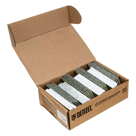 Гвозди для пнев. нейлера (оцинк.), длина - 90 мм, диам. - 3,05 мм, 2000 шт. Denzel 57690 купить в Новом Уренгое